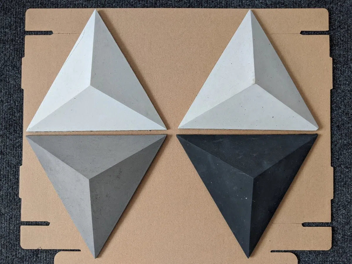 PYRAMIDE 3D concrete tile - sample on cartboard DecorMania.eu